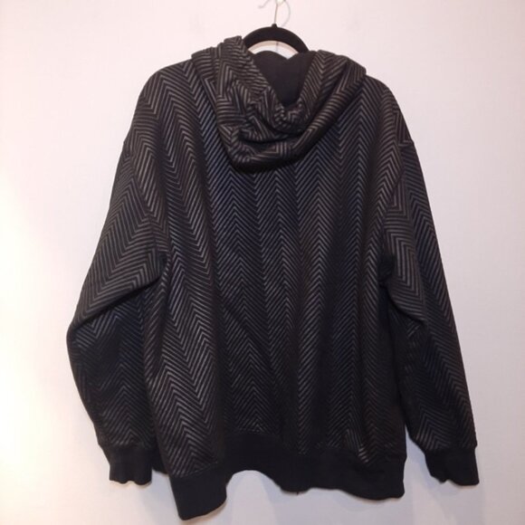 Foot Locker Zip Front Sweatshirt Jacket Hoodie Fleece Lined Athletic Black - Picture 10 of 14